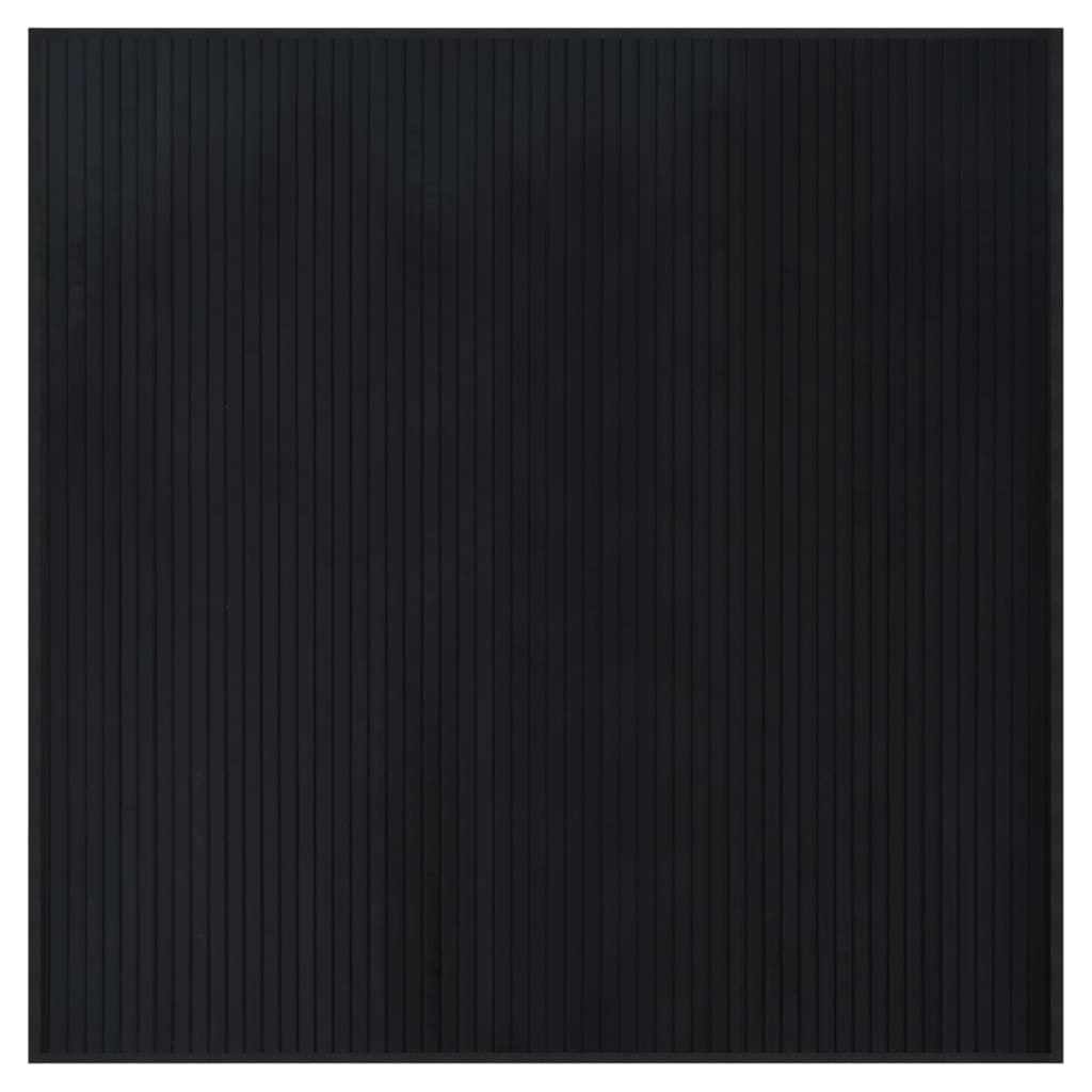 Rug Square Black100x100 cm Bamboo