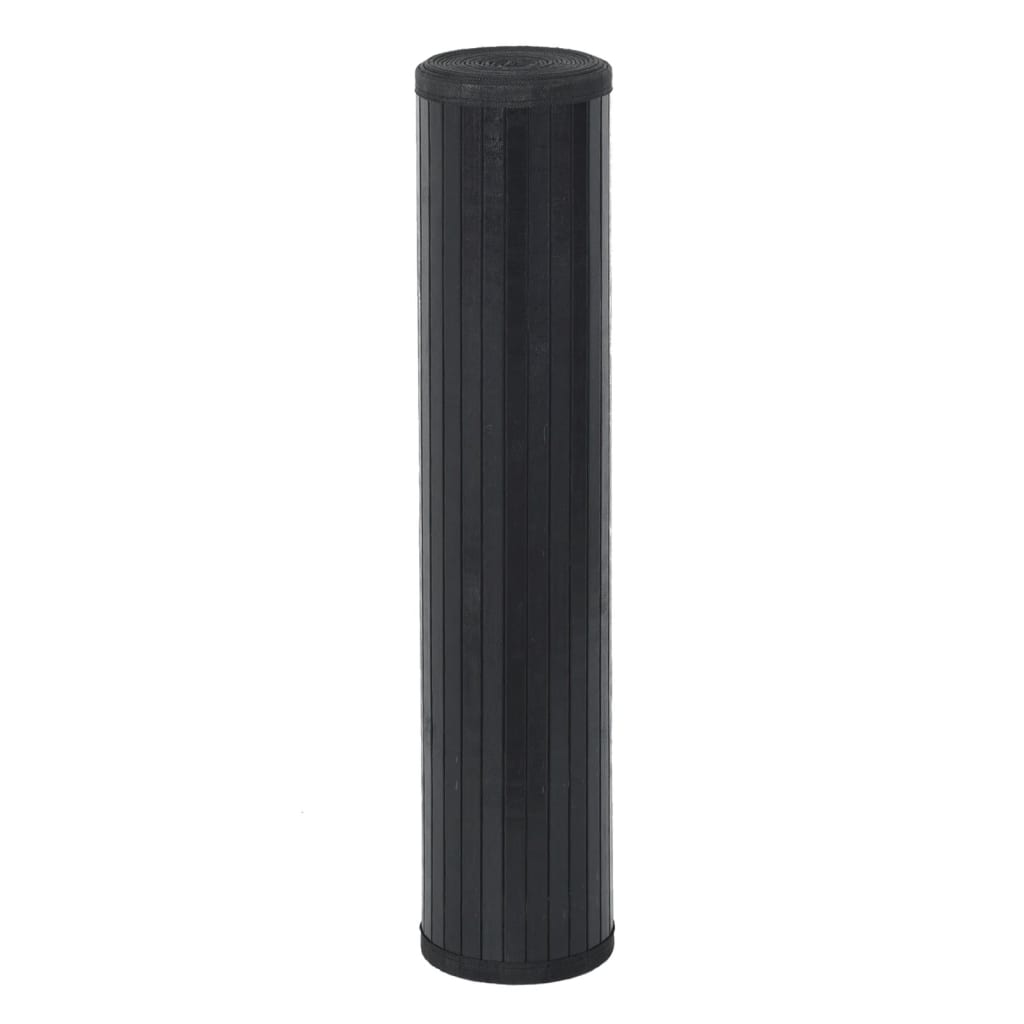 Rug Square Black100x100 cm Bamboo