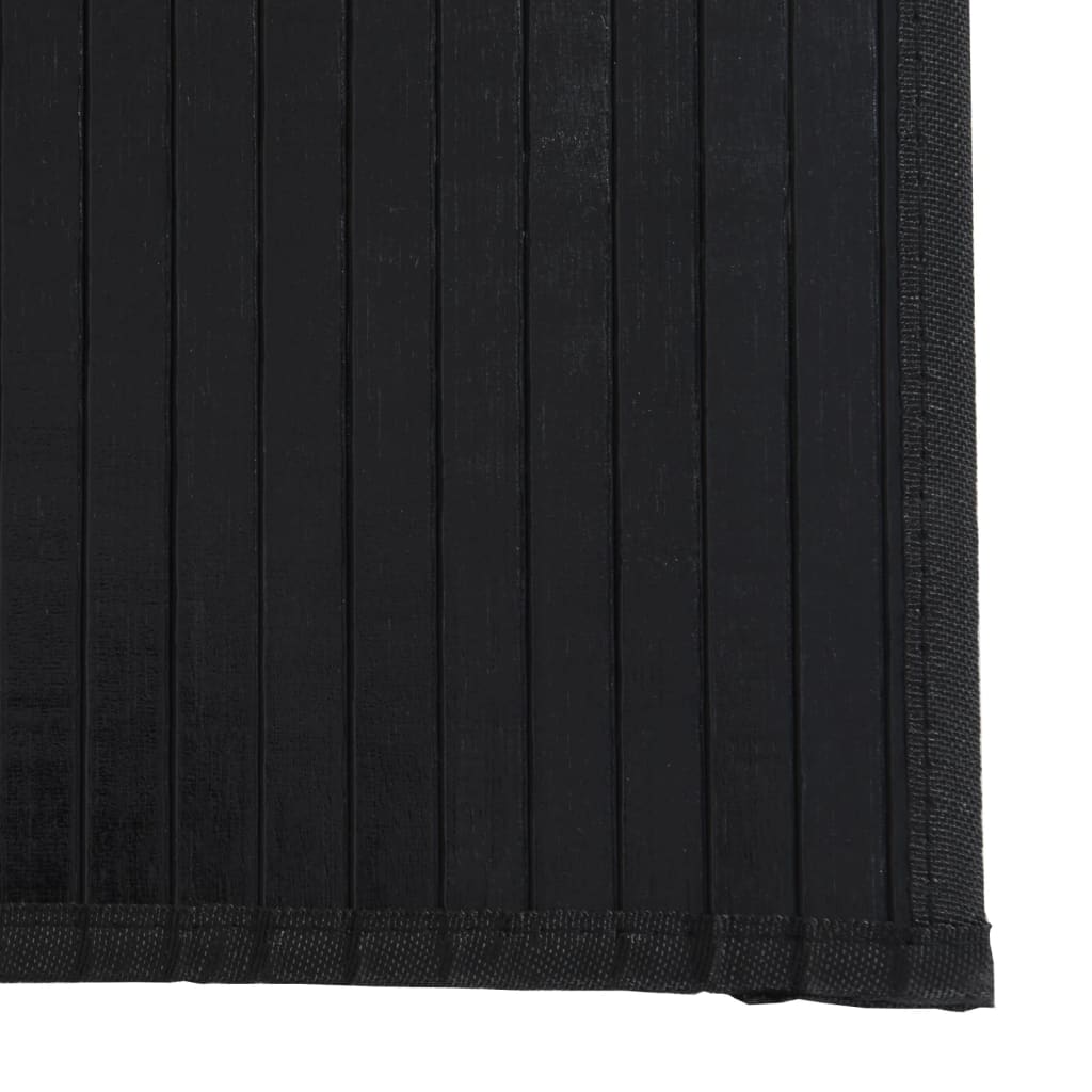 Rug Square Black100x100 cm Bamboo