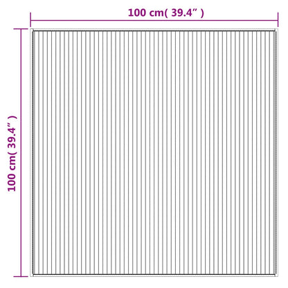 Rug Square Black100x100 cm Bamboo