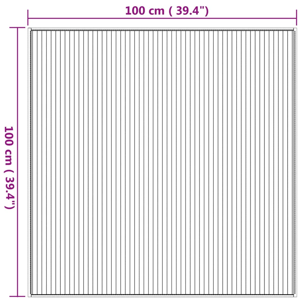 Rug Square Natural100x100 cm Bamboo