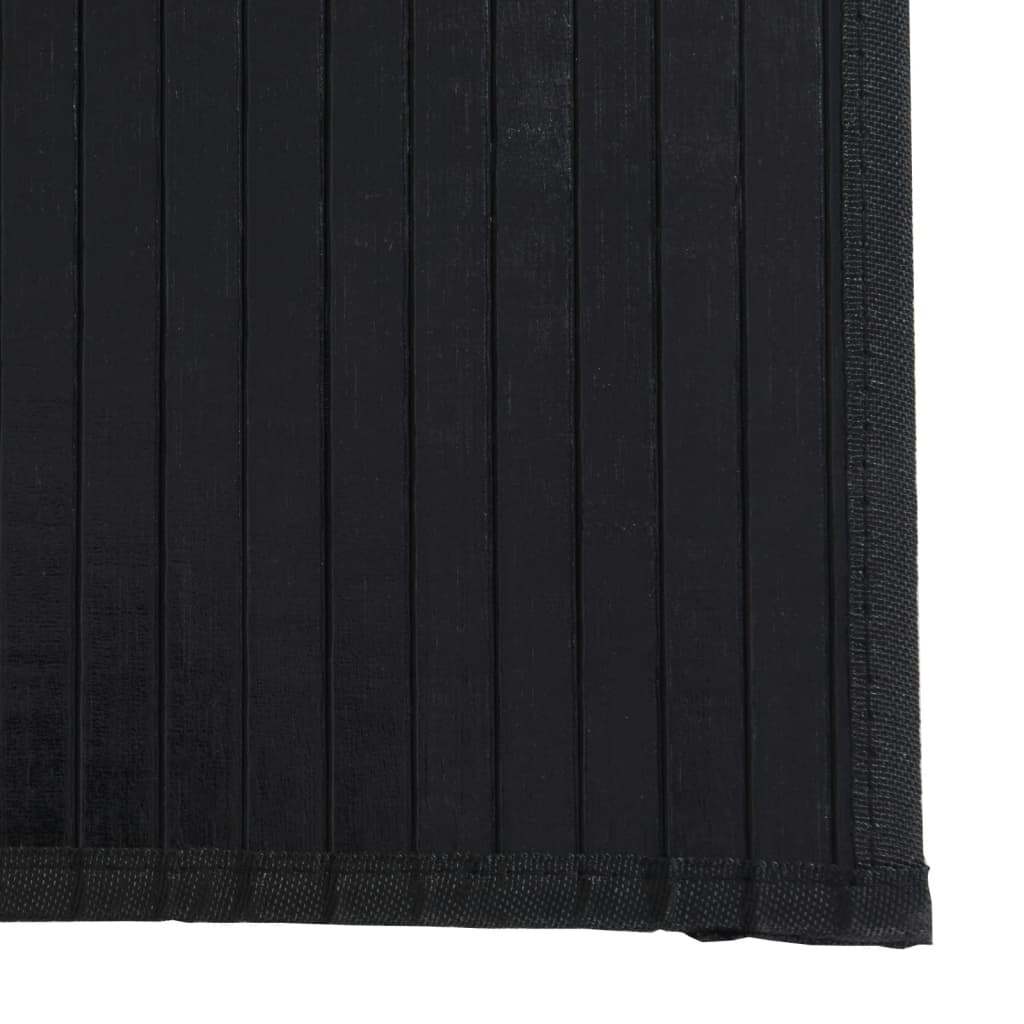 Rug Rectangular Black100x200 cm Bamboo
