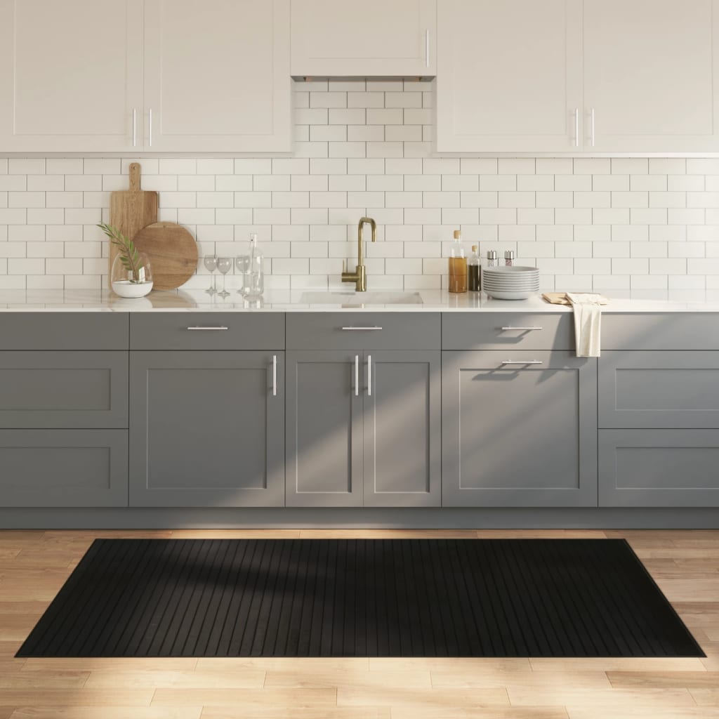 Rug Rectangular Black100x200 cm Bamboo