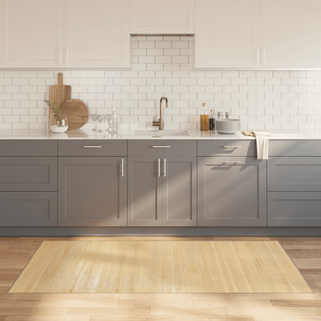 Rug Rectangular Light Natural100x200 cm Bamboo