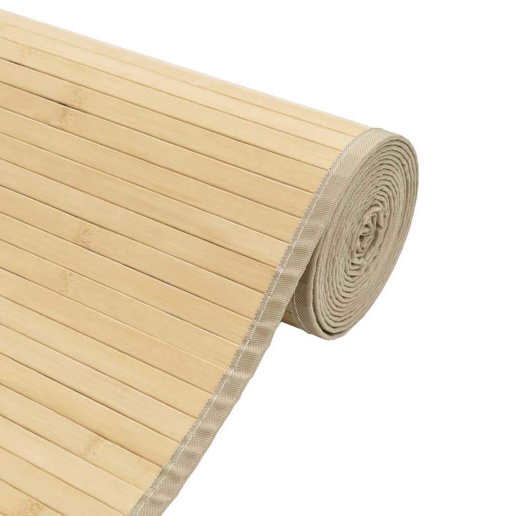 Rug Rectangular Light Natural 100x400 cm Bamboo