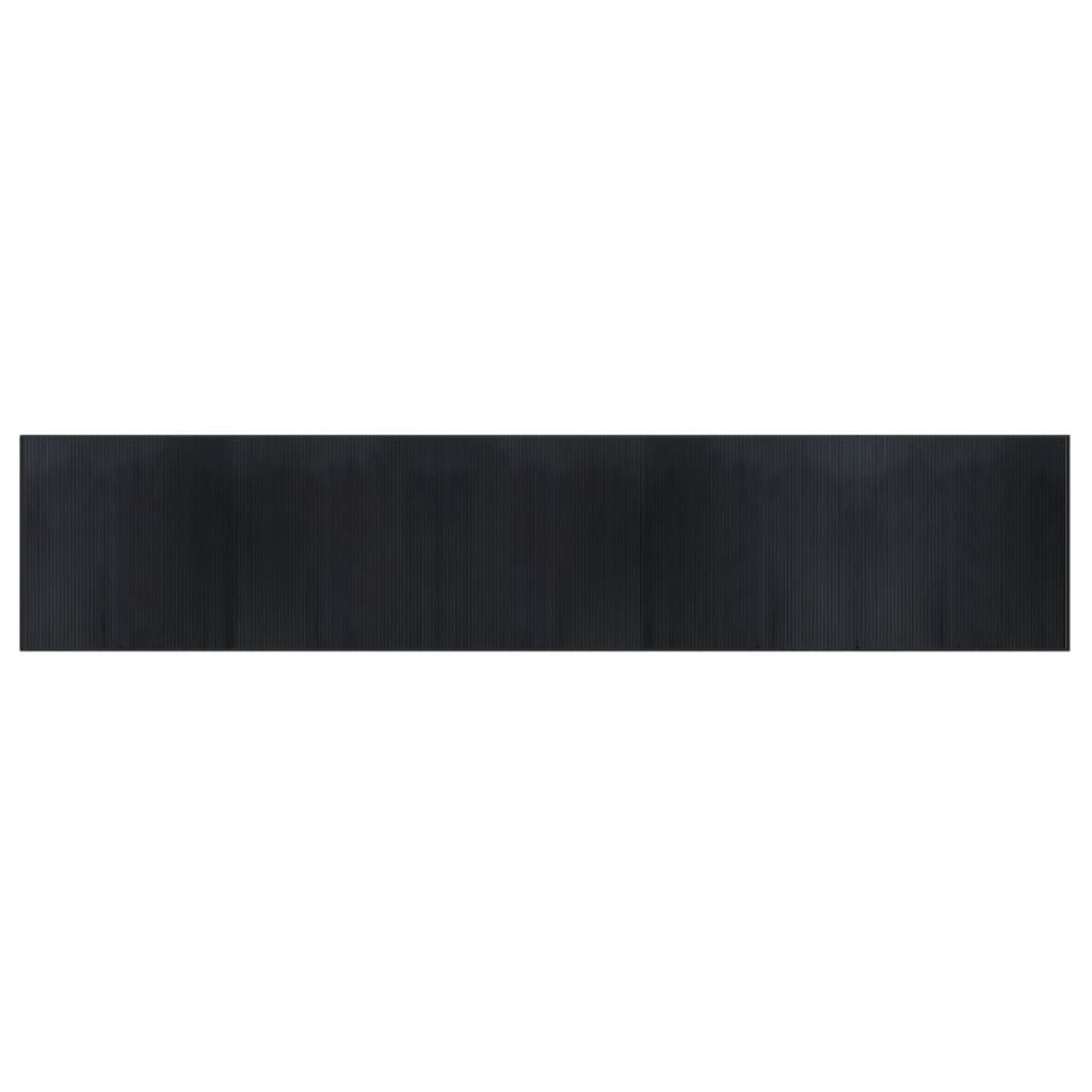 Rug Rectangular Black 100x500 cm Bamboo