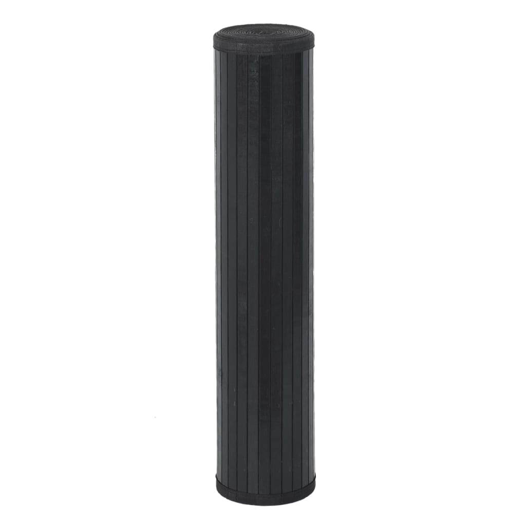 Rug Rectangular Black 100x500 cm Bamboo