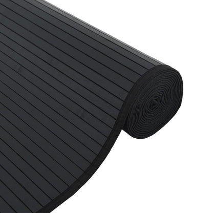 Rug Rectangular Black 100x500 cm Bamboo