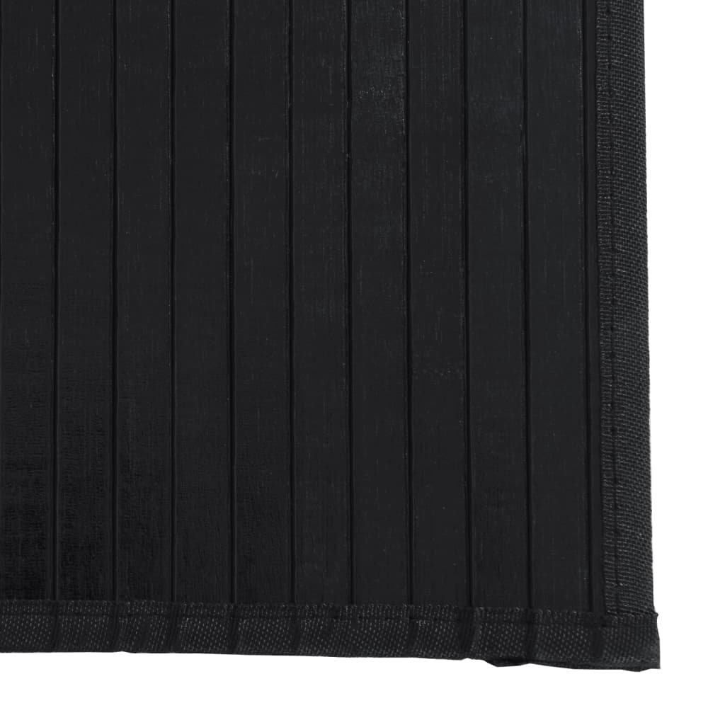 Rug Rectangular Black 100x500 cm Bamboo