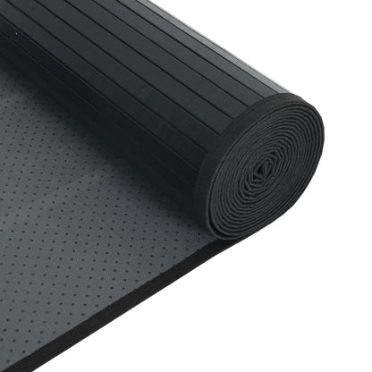 Rug Rectangular Black 100x1000 cm Bamboo