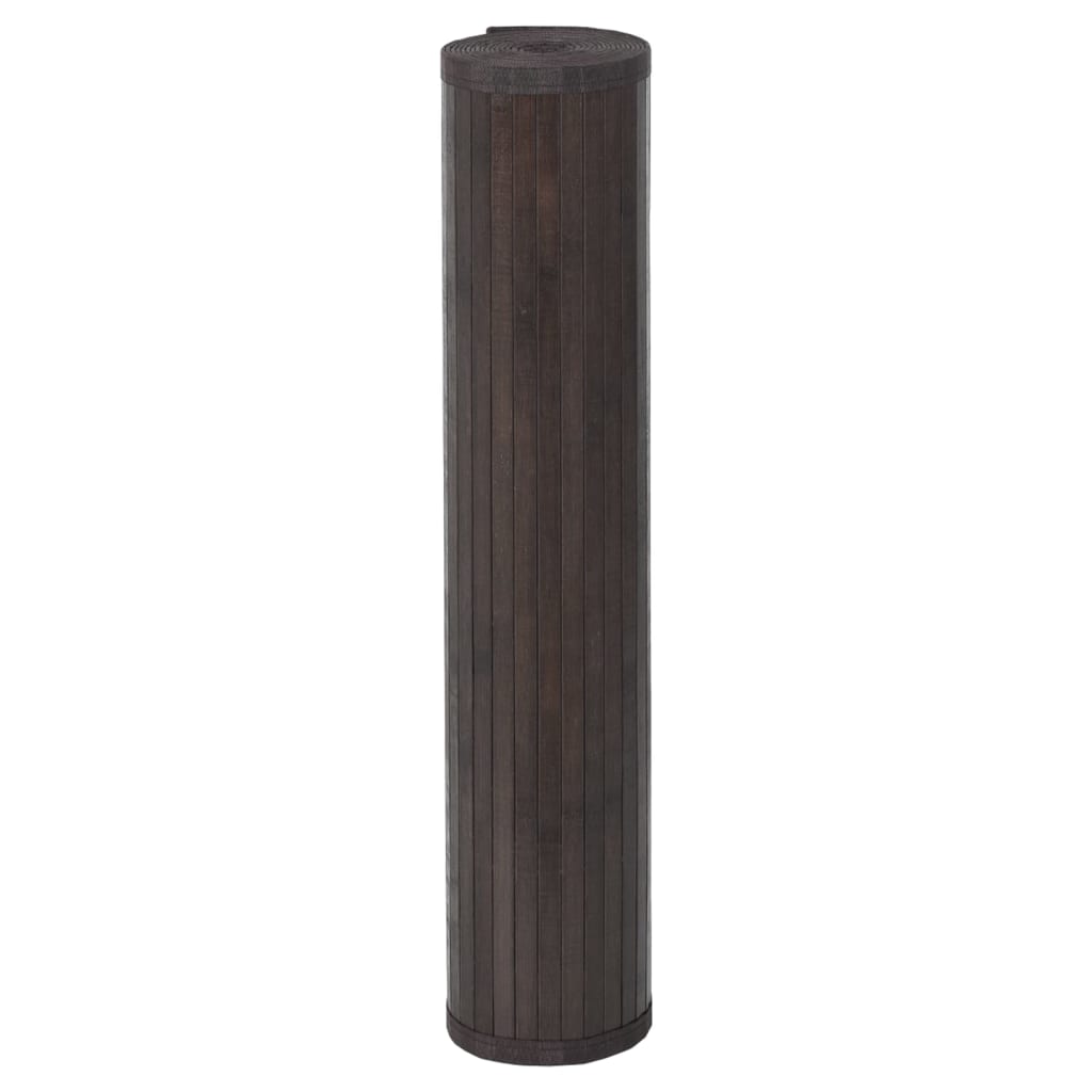 Rug Rectangular Dark Brown 100x1000 cm Bamboo