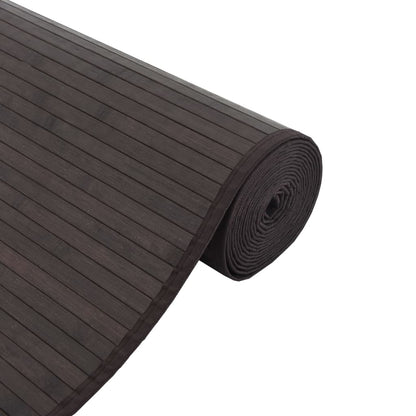 Rug Rectangular Dark Brown 100x1000 cm Bamboo