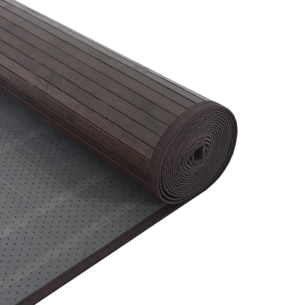 Rug Rectangular Dark Brown 100x1000 cm Bamboo