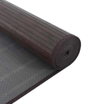 Rug Rectangular Dark Brown 100x1000 cm Bamboo