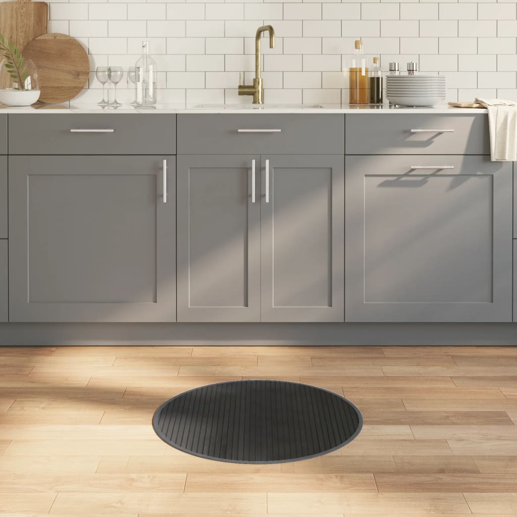 Rug Round Grey60 cm Bamboo