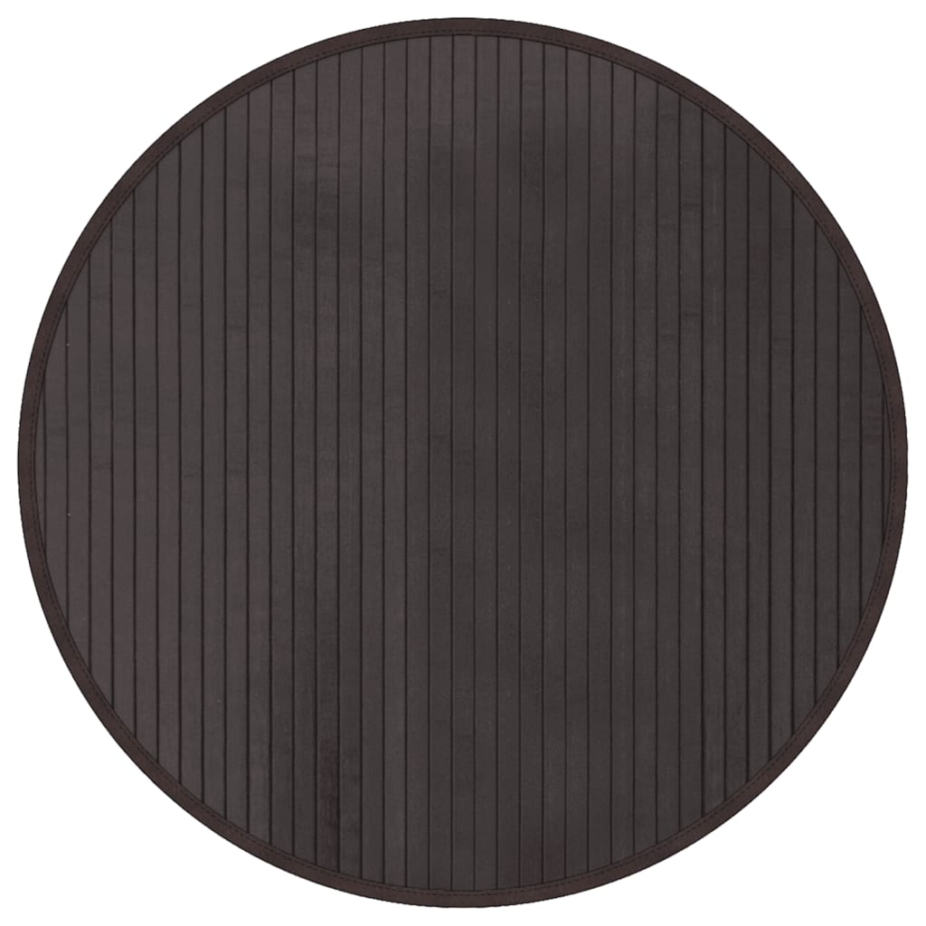 Rug Round Dark Brown60 cm Bamboo