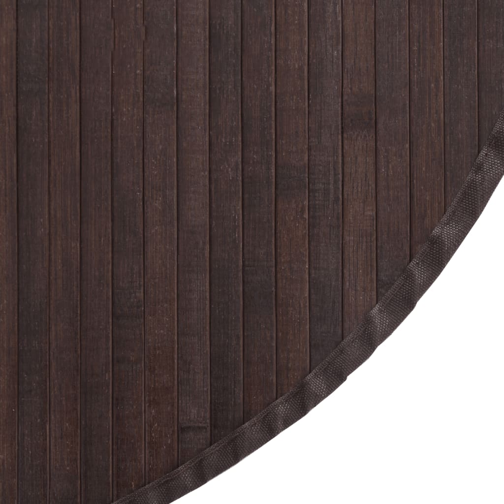 Rug Round Dark Brown60 cm Bamboo