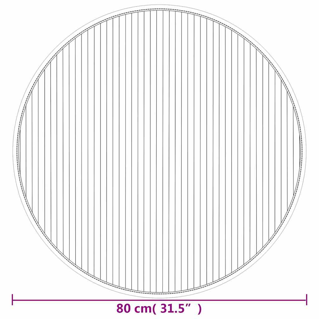 Rug Round Brown80 cm Bamboo