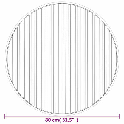 Rug Round Brown80 cm Bamboo