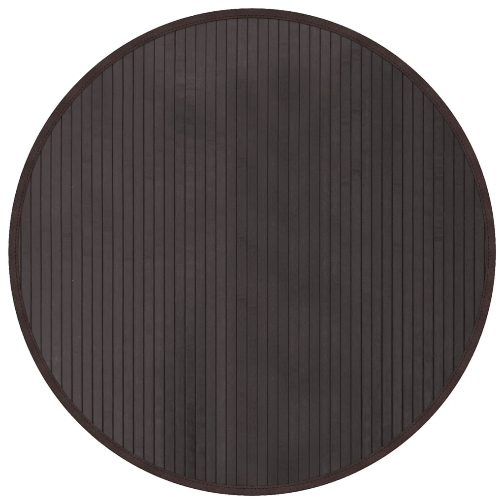 Rug Round Dark Brown80 cm Bamboo