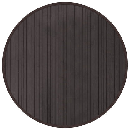 Rug Round Dark Brown80 cm Bamboo