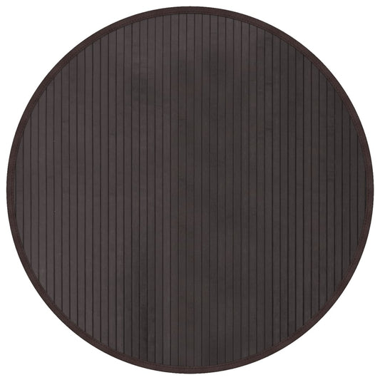 Rug Round Dark Brown80 cm Bamboo