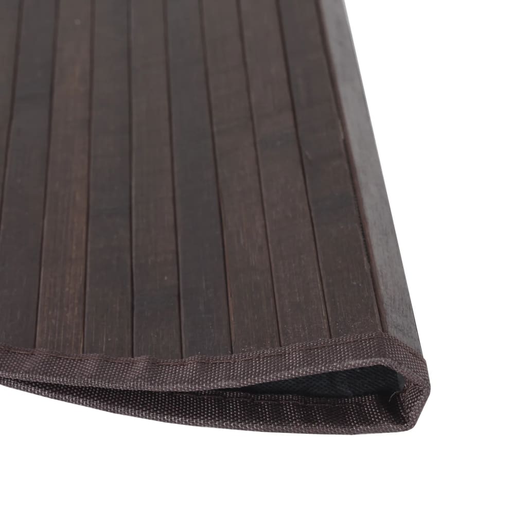Rug Round Dark Brown80 cm Bamboo