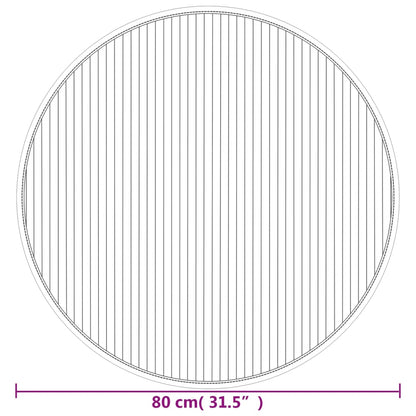 Rug Round Dark Brown80 cm Bamboo