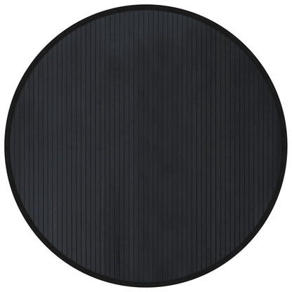 Rug Round Black100 cm Bamboo