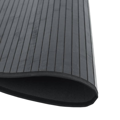 Rug Round Black100 cm Bamboo