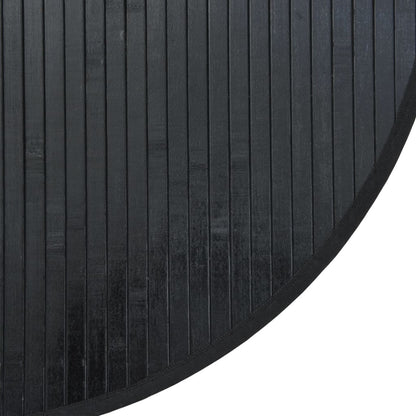 Rug Round Black100 cm Bamboo