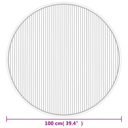 Rug Round Grey100 cm Bamboo