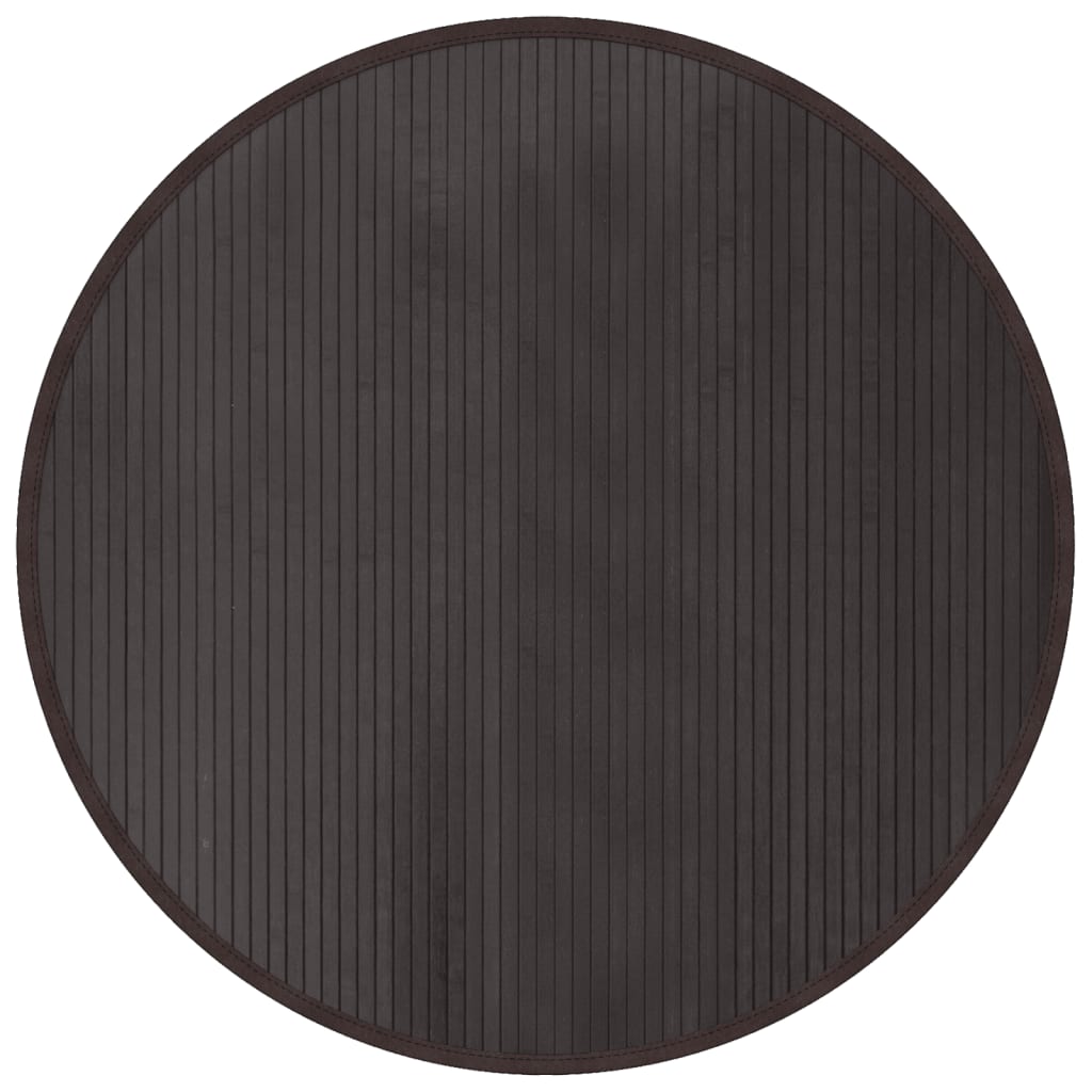 Rug Round Dark Brown100 cm Bamboo
