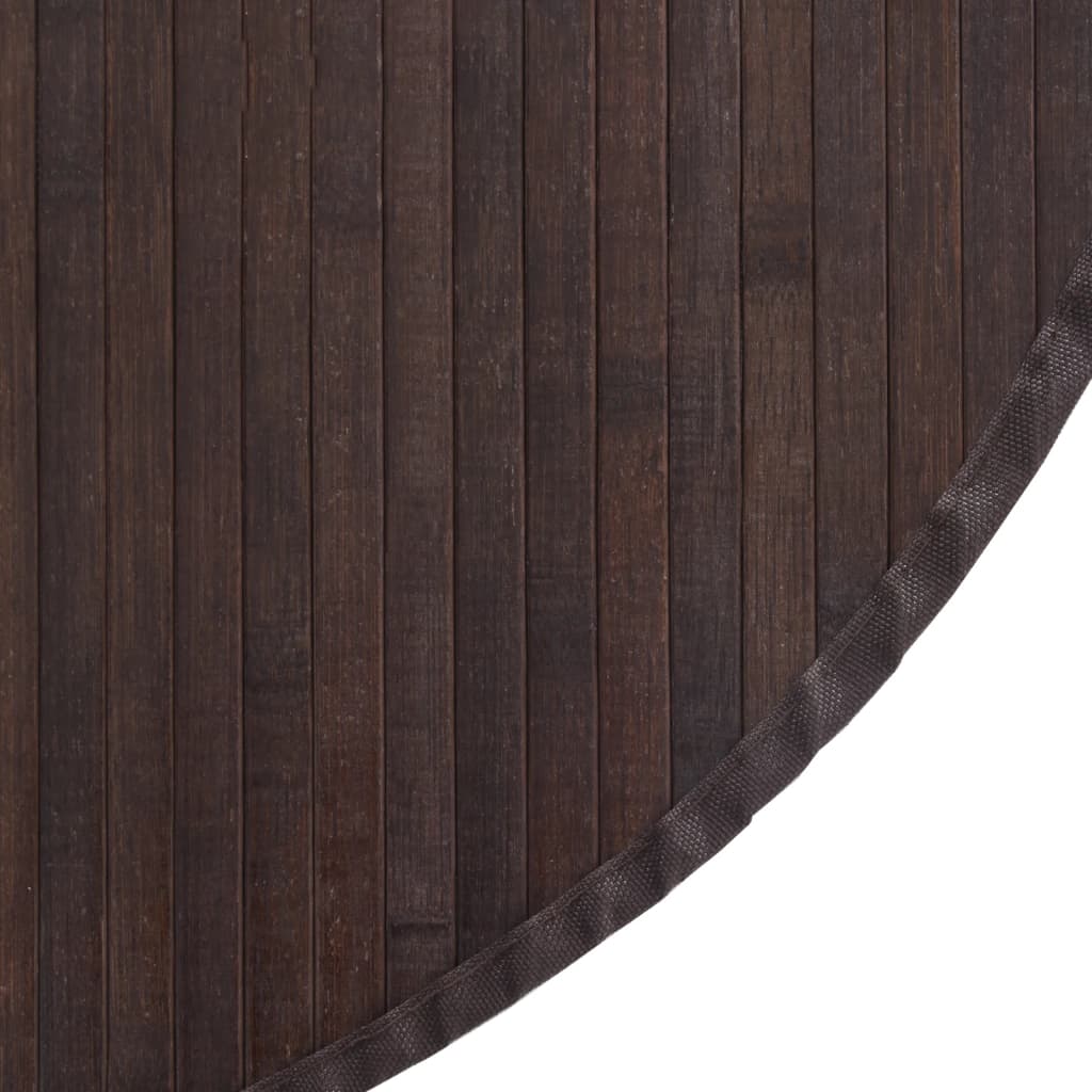 Rug Round Dark Brown100 cm Bamboo