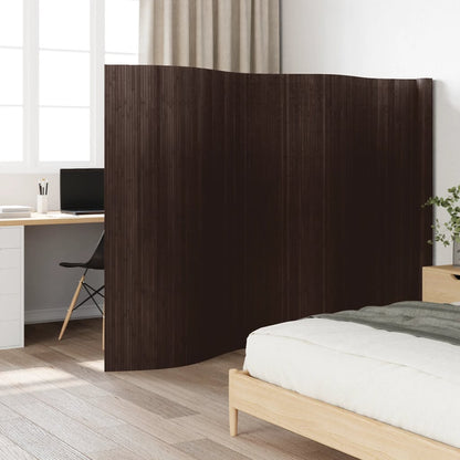 Room Divider Dark Brown Width 600 cm Height 165 cm Bamboo