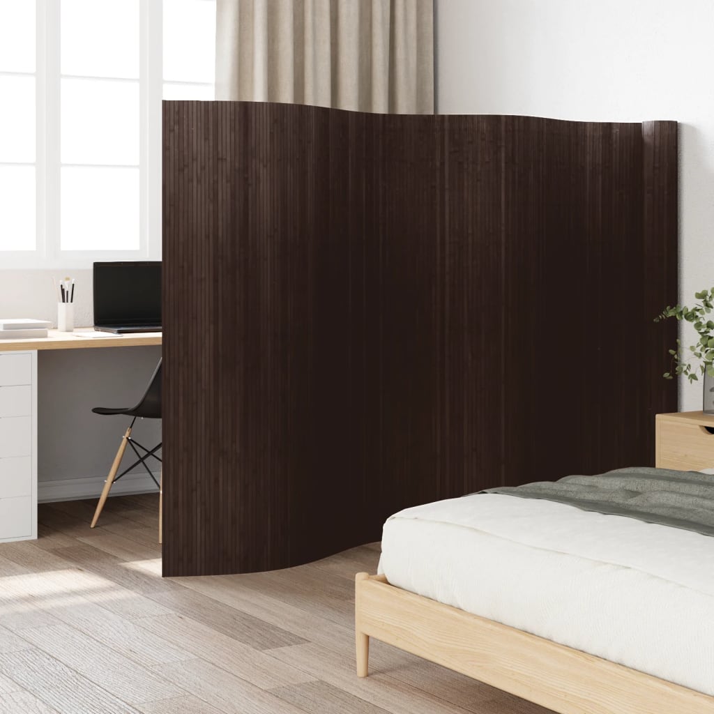 Room Divider Dark Brown Width 800 cm Height 165 cm Bamboo