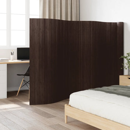 Room Divider Dark Brown Width 800 cm Height 165 cm Bamboo