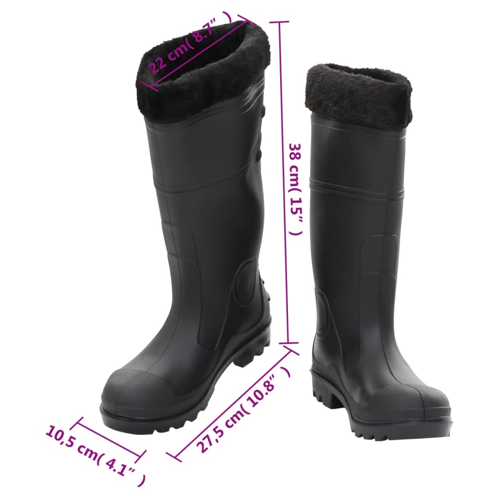 Rian Boots with Removable Socks Black Size 40 PVC