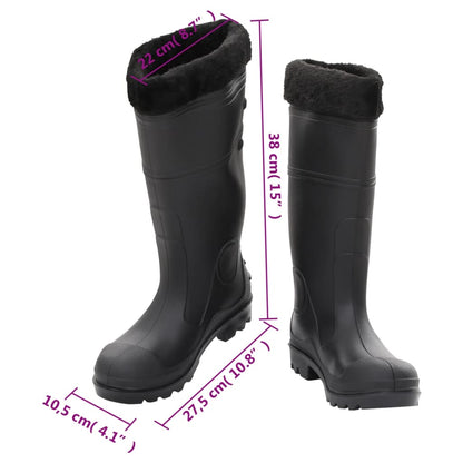 Rian Boots with Removable Socks Black Size 40 PVC