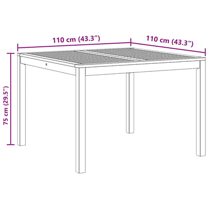 Garden Dining Table 110x110x75 cm Solid Wood Acacia