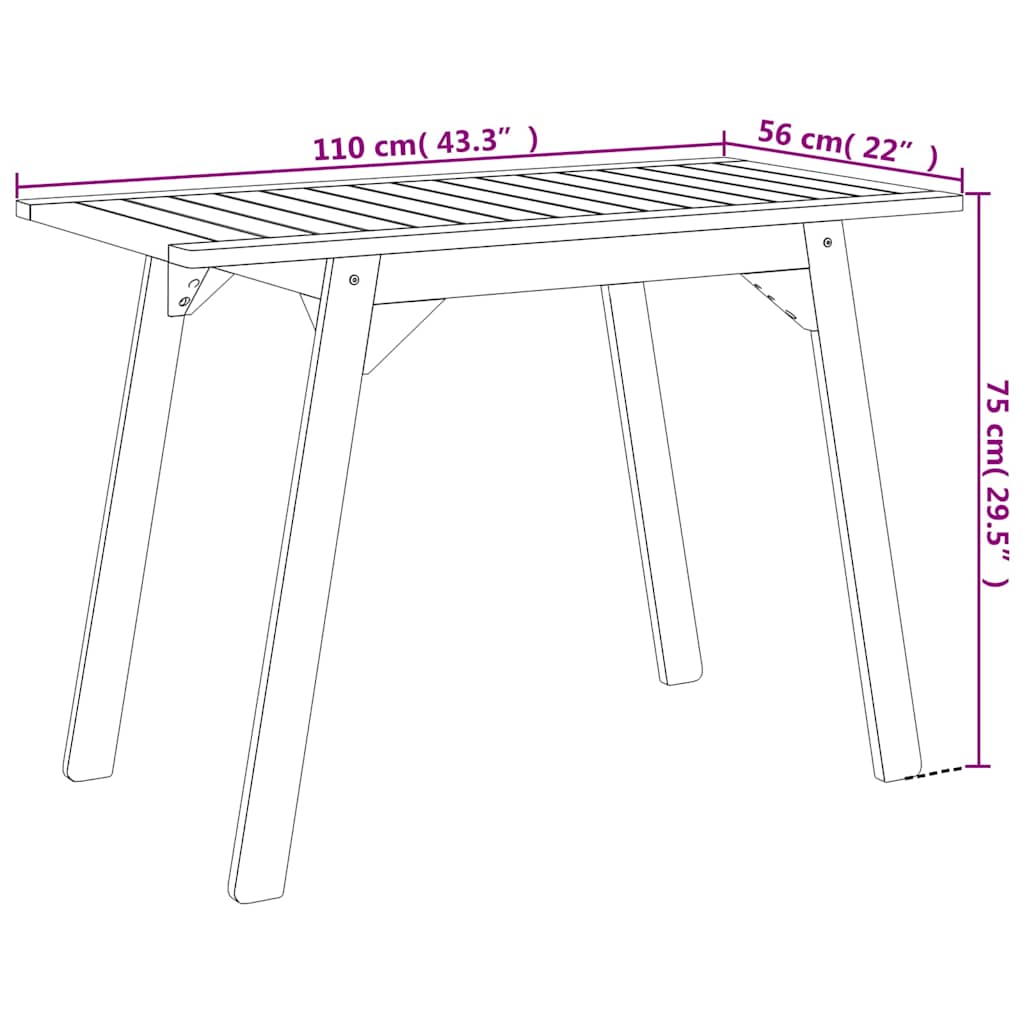 3 Piece Balcony Set Solid Wood Acacia
