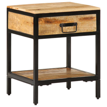 Bedside Table Brown 40 x 35 x 50 cm Solid Mango Wood and Metal