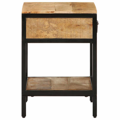 Bedside Table Brown 40 x 35 x 50 cm Solid Mango Wood and Metal