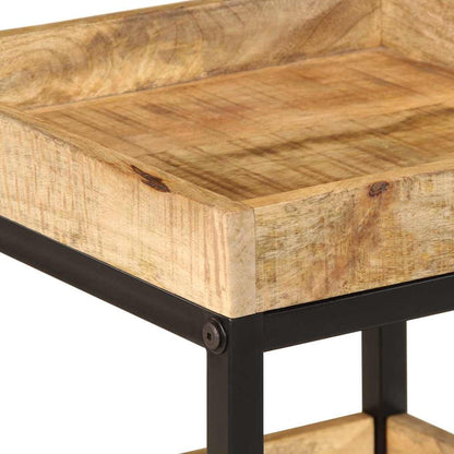 Side Table with Shelf Brown 35 x 35 x 45 cm Solid Mango Wood