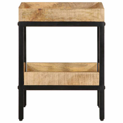 Side Table with Shelf Brown 35 x 35 x 45 cm Solid Mango Wood