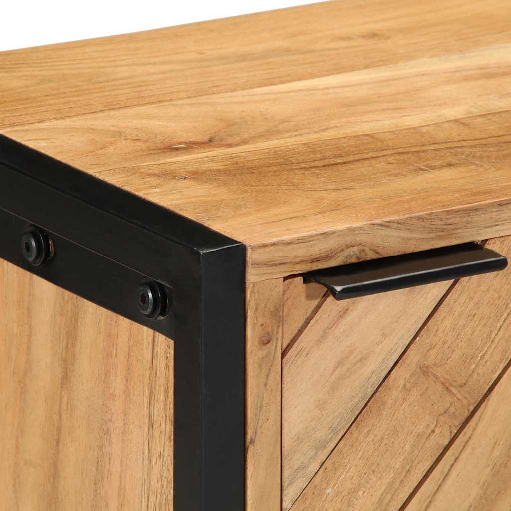 Bedside Table Brown 40 x 30 x 50 cm Solid Acacia Wood and Metal