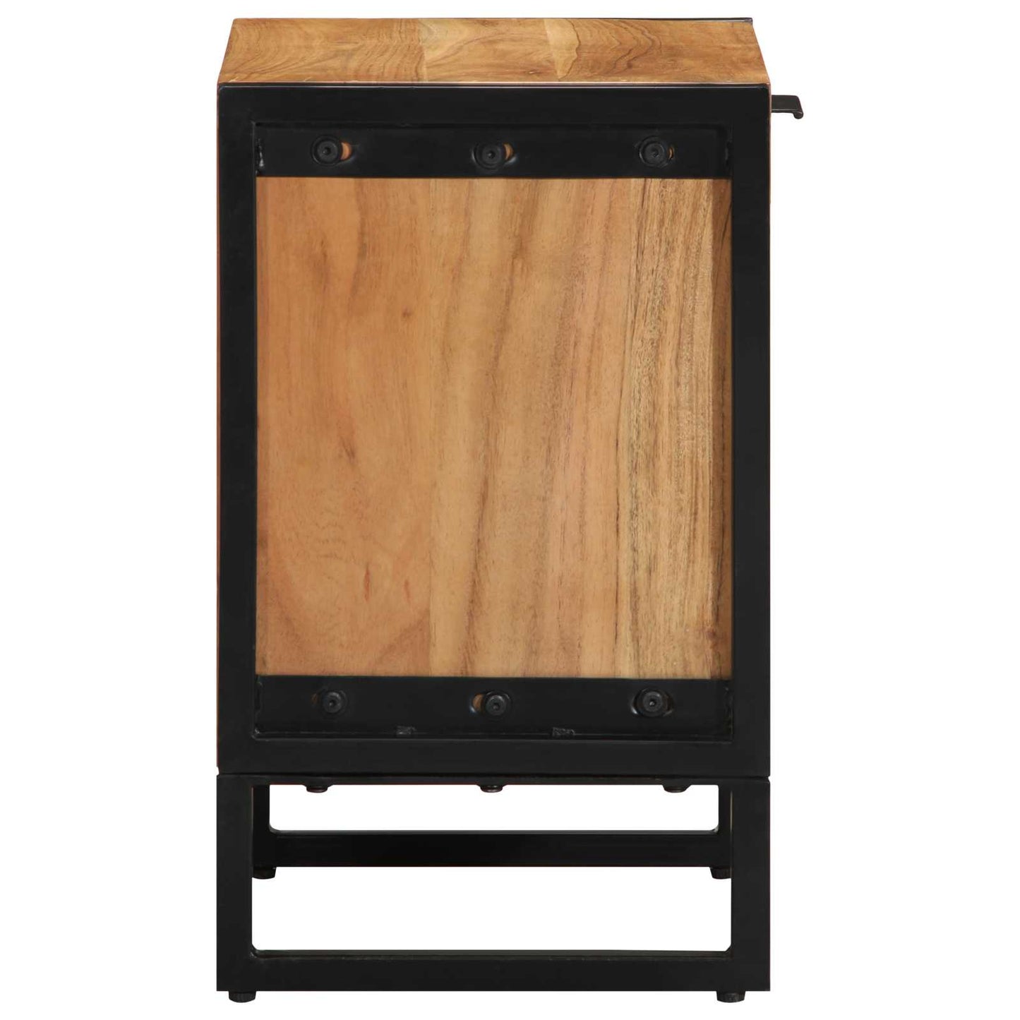 Bedside Table Brown 40 x 30 x 50 cm Solid Acacia Wood and Metal