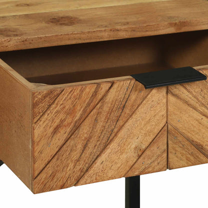 Bedside Table Brown 40 x 35 x 50 cm Solid Acacia Wood and Metal