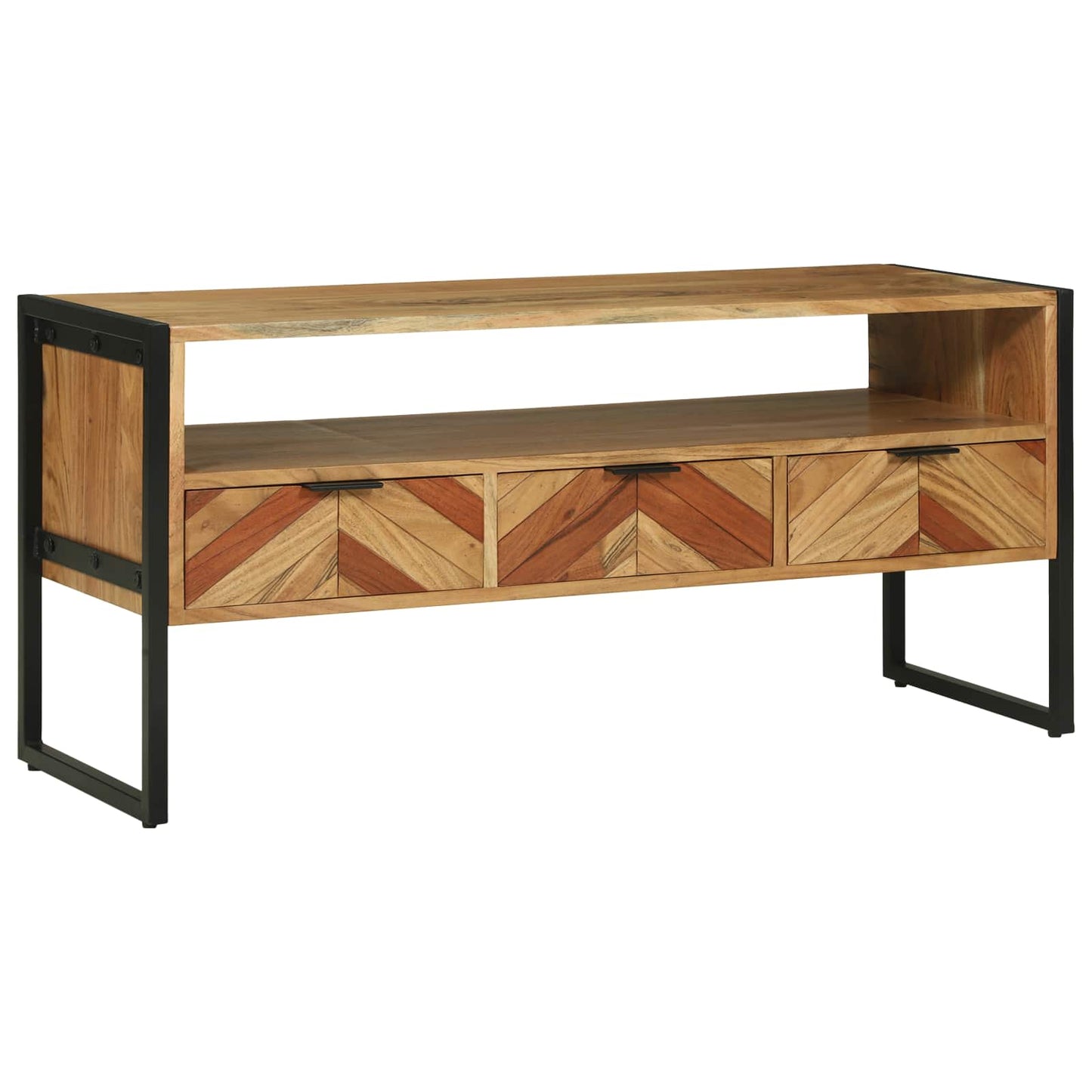 TV Cabinet with Drawer Brown 100 x 35 x 50 cm Solid Acacia Wood