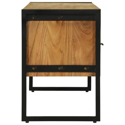 TV Cabinet with Drawer Brown 100 x 35 x 50 cm Solid Acacia Wood
